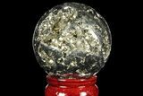 Polished Pyrite Sphere - Peru #97999-1
